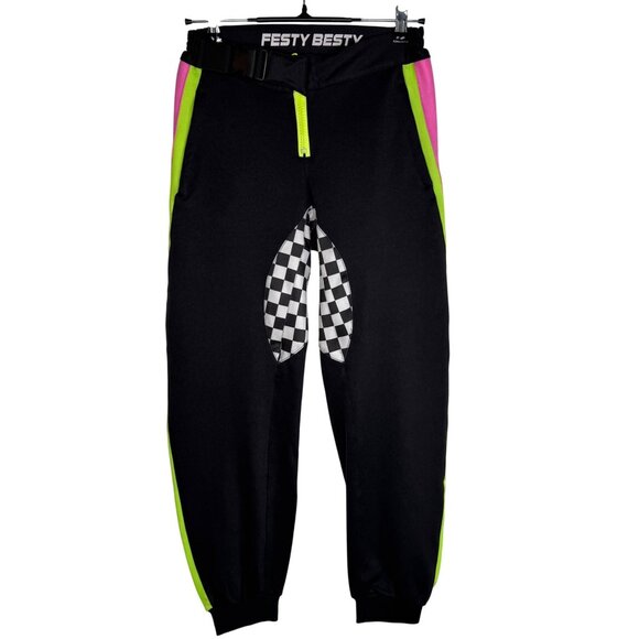 Festy Besty Moto Collection 001 Black and Neon Car Racing Jogger Women's Size S - Picture 3 of 12